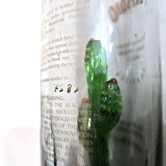 Porfidio Anejo EMPTY Bottle #7583 Green Cactus Hand Blown Art Glass 750ml VG - Picture 2 of 15